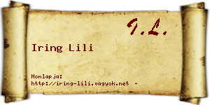 Iring Lili névjegykártya
